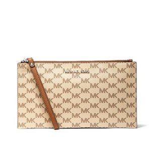 MICHAEL KORS Jet Set Logo Coated Canvas Pouch